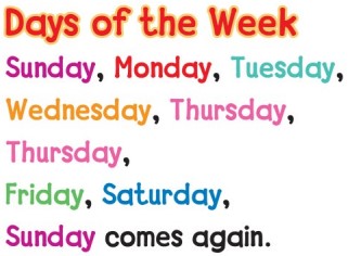 Days of the week chant